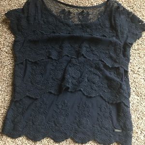 Navy blue lace top👕🦋